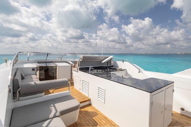 Flybridge of the 115 ft mega yacht