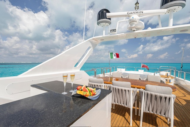 Luxury mega yacht in Cancun