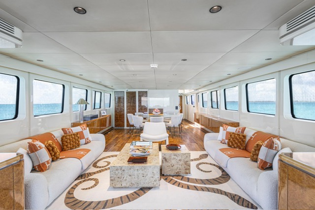 Salon of the 115 ft mega yacht