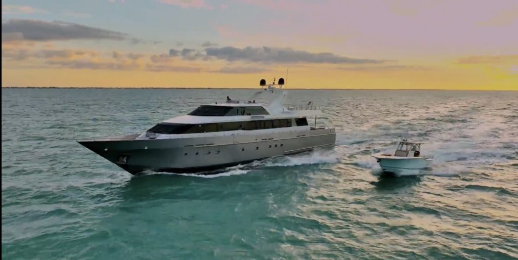 Mega yacht rental in Cancun with jacuzzi and inflatables