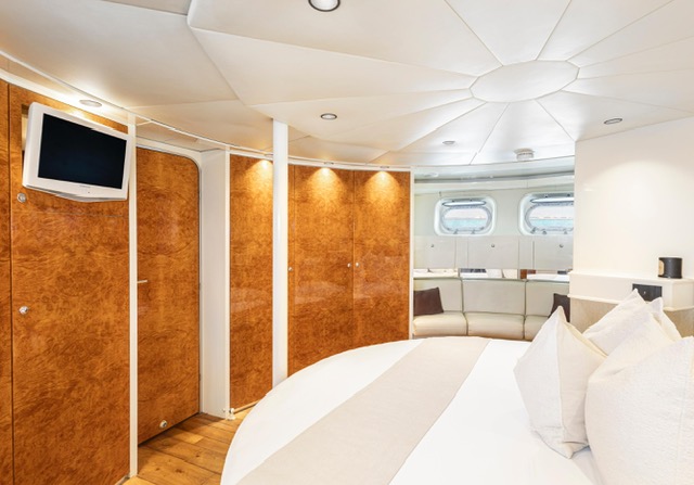 Master cabin of the 115 ft mega yacht