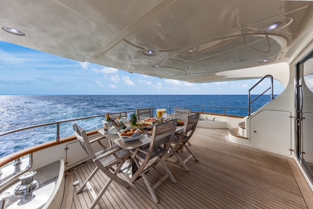 Luxury aft deck of the Azimut 80