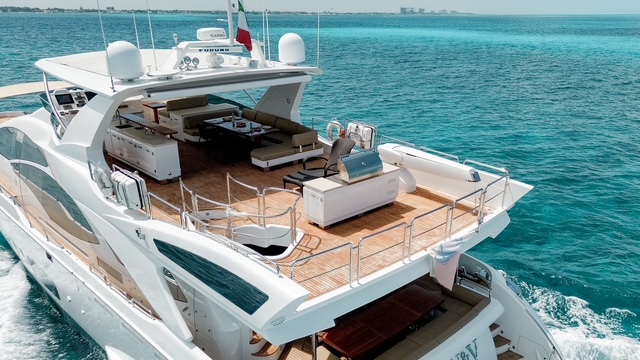Aerial view of the Azimut 95 at Isla Mujeres