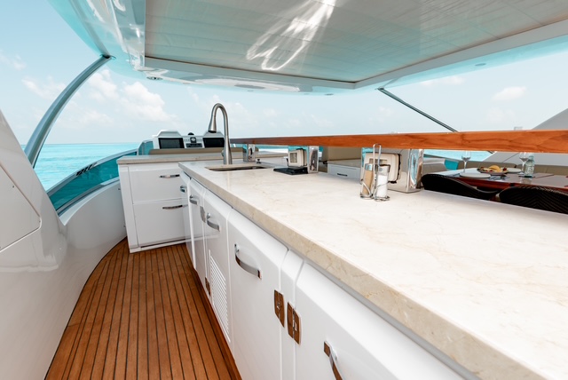 Upper galley on the Azimut 95 flybridge