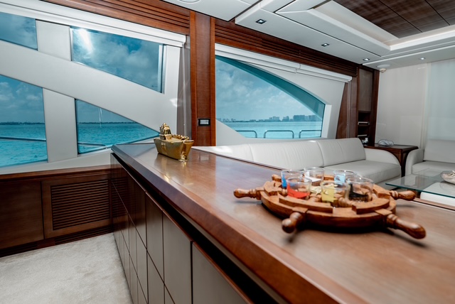 Interiors of the Azimut 95 in Cancun