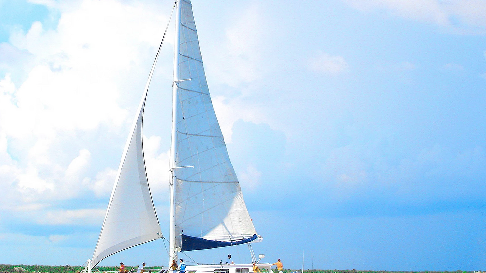 CARIBE 65' catamaran rentals Riviera Maya sail