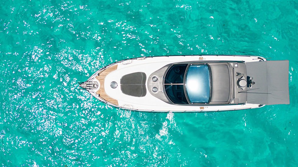 Riviera Maya yacht rentals - CRANCHI 50 air view