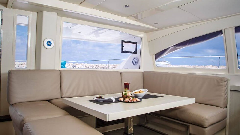Riviera Maya yacht rentals - LEOPARD 51 living room