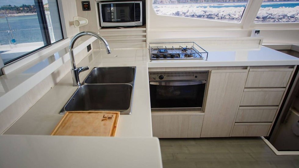 LEOPARD 51 puerto aventuras catamaran rentals kitchen