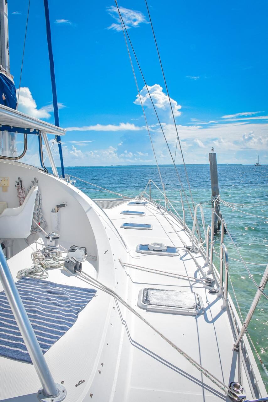 Side deck of the Miami Beach catamaran