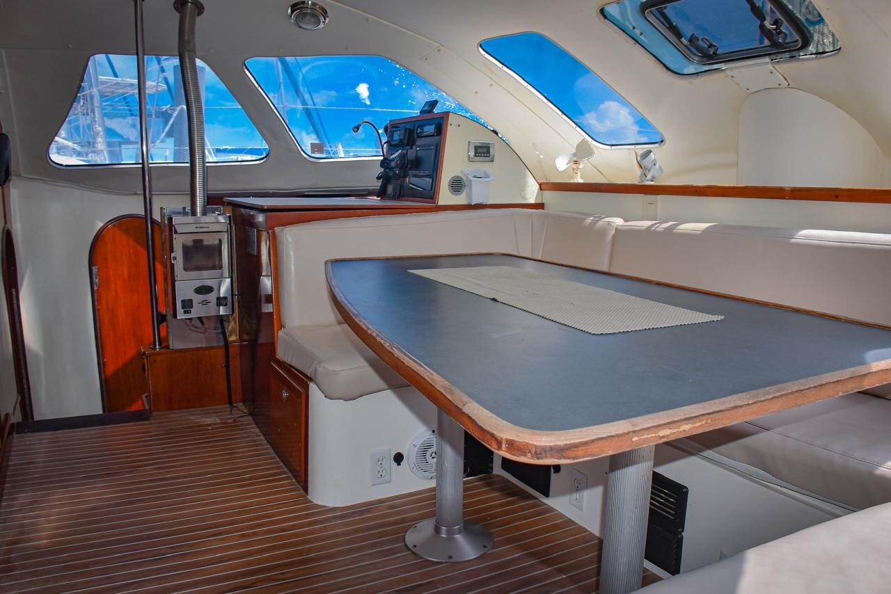 Interior salon of the Miami Beach catamaran