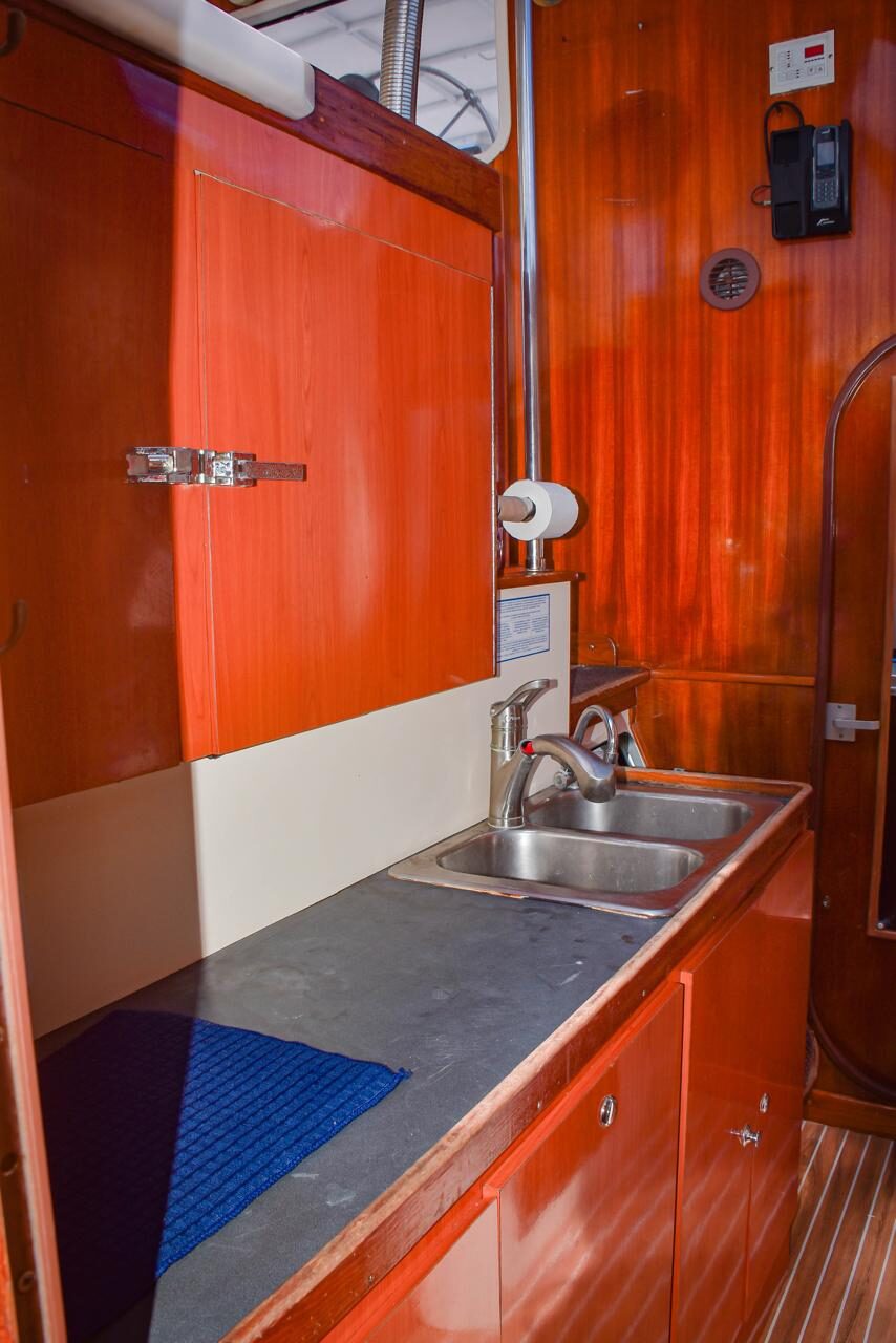 Kitchenette on board the Miami Beach catamaran