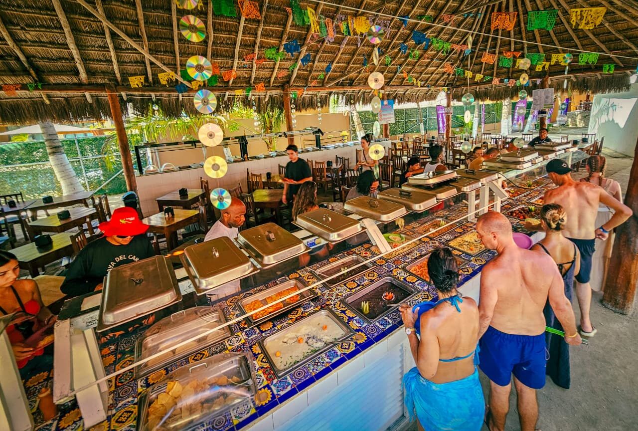 All-you-can-eat buffet at Isla Mujeres