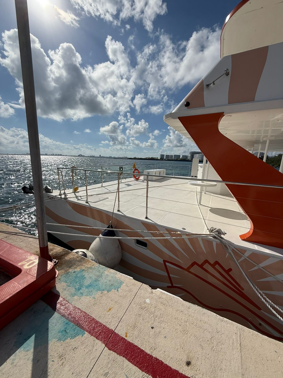 Bow of the 85 ft party catamaran