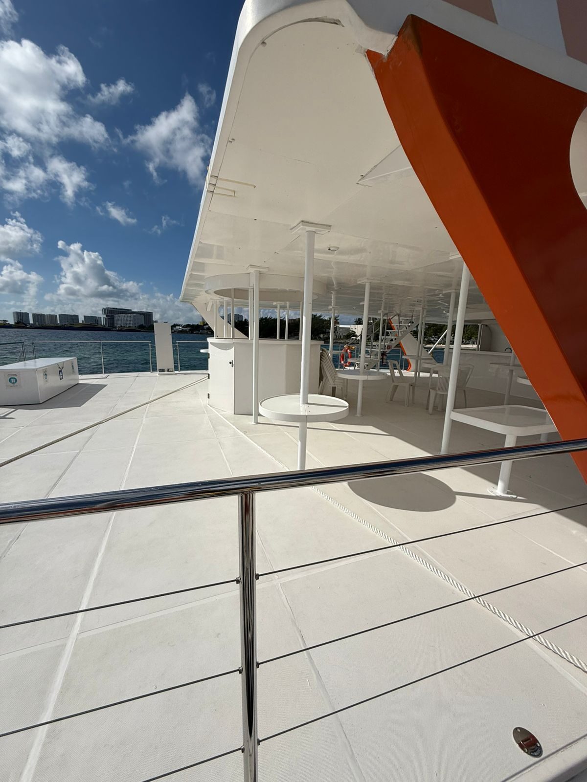 Front section of the private group catamaran