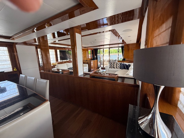 Salon and dining area of the Sunseeker 120