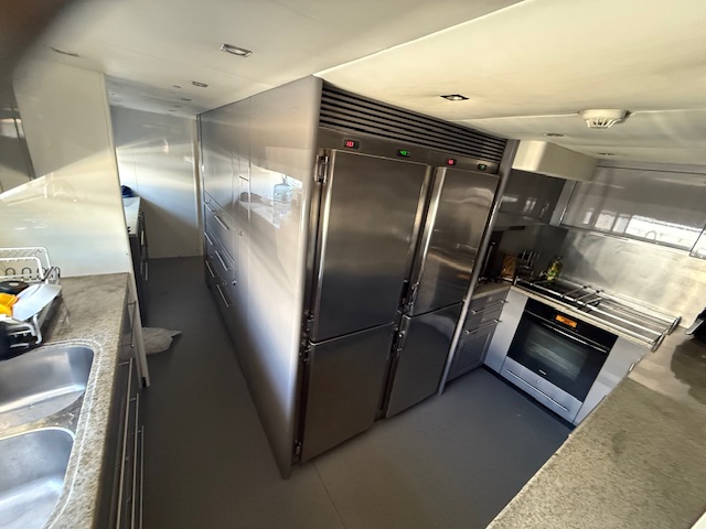 Fully equipped galley of the Sunseeker 120