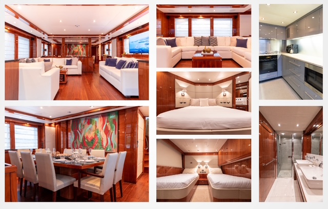 Seating areas on the Sunseeker 120