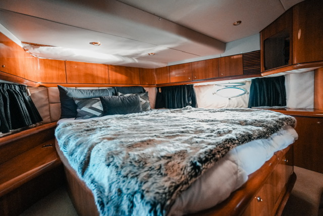 Second guest cabin on the Sunseeker 75