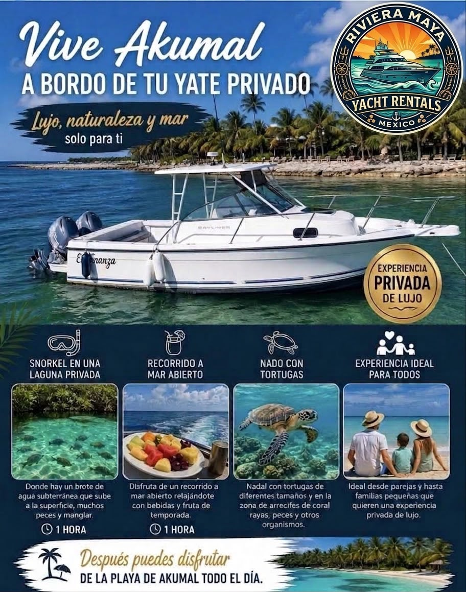 Private boat tour in Akumal Riviera Maya